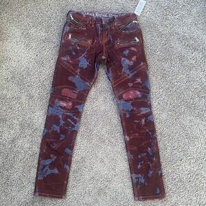 Rock Revival Elroy Skinny Moto S202 Mens Acid Wash Biker Jeans Pant Size 30 225$